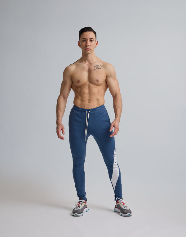 CRONOS DIAGONAL LINE LONGPANTS【N.BLUE】