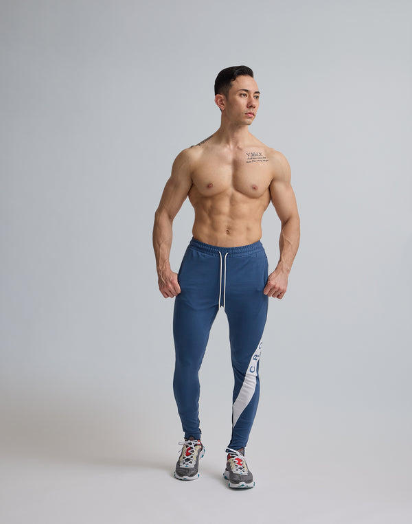 CRONOS DIAGONAL LINE LONGPANTS【N.BLUE】