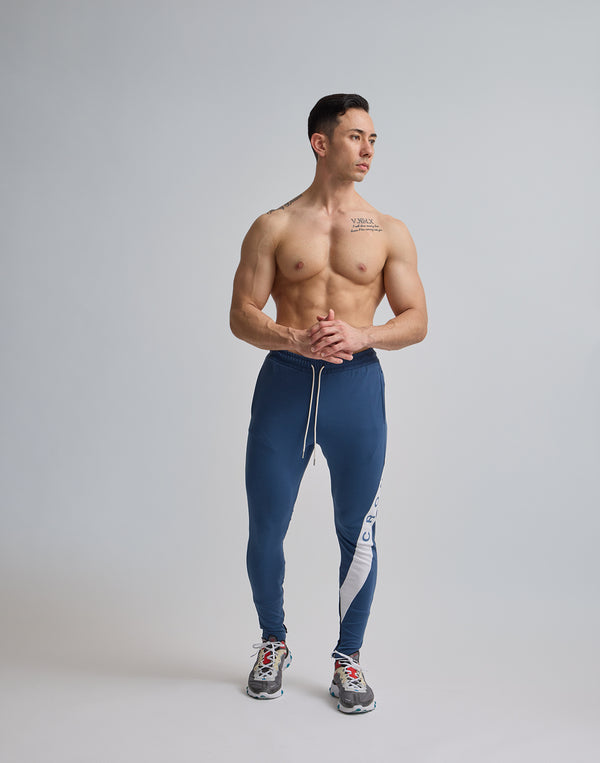 CRONOS DIAGONAL LINE LONGPANTS【N.BLUE】