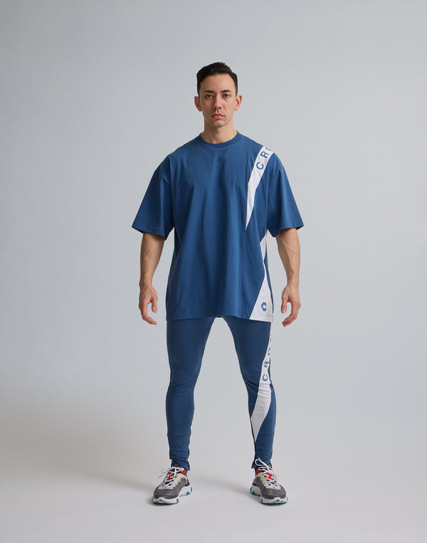 CRONOS DIAGONAL LINE LONGPANTS【N.BLUE】