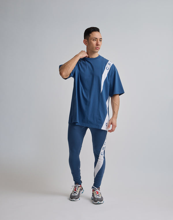 CRONOS DIAGONAL LINE LONGPANTS【N.BLUE】