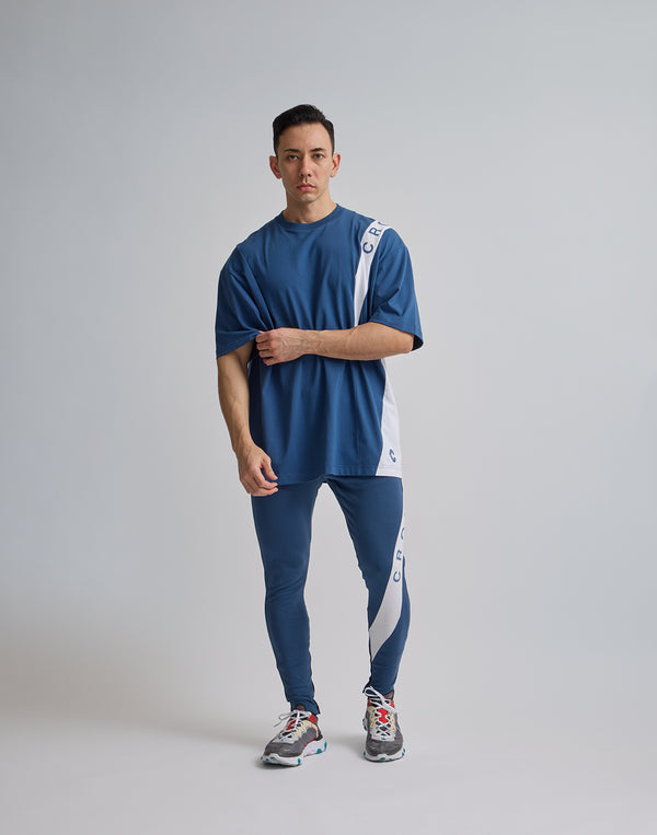 CRONOS DIAGONAL LINE LONGPANTS【N.BLUE】