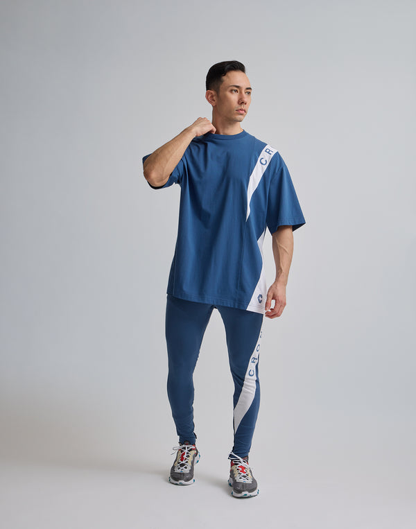 CRONOS DIAGONAL LINE LONGPANTS【N.BLUE】