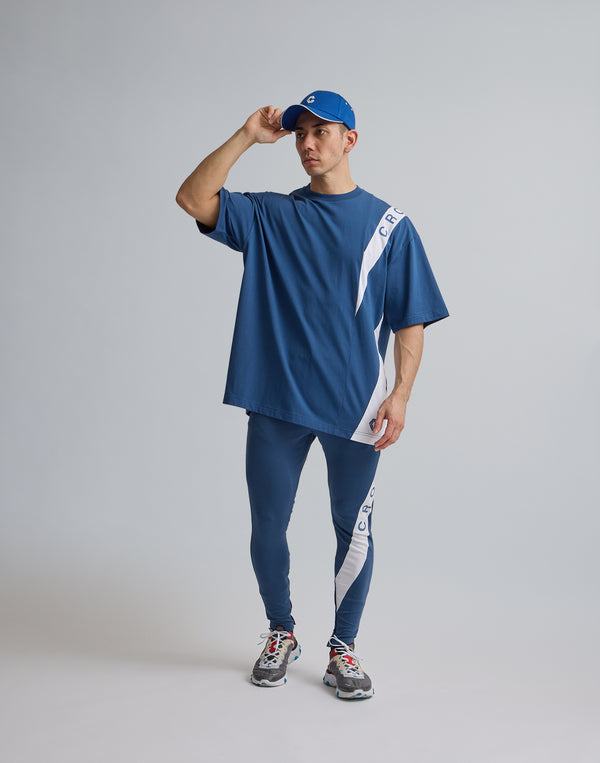 CRONOS DIAGONAL LINE LONGPANTS【N.BLUE】