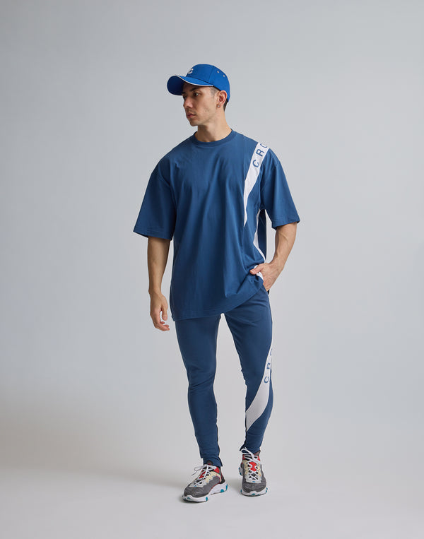 CRONOS DIAGONAL LINE LONGPANTS【N.BLUE】