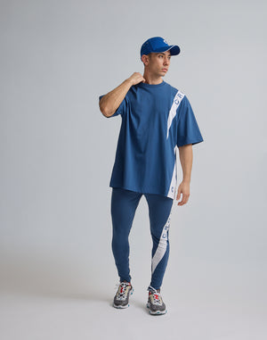 CRONOS DIAGONAL LINE LONGPANTS【N.BLUE】