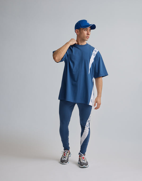 CRONOS DIAGONAL LINE LONGPANTS【N.BLUE】