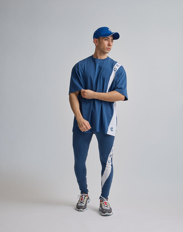 CRONOS DIAGONAL LINE LONGPANTS【N.BLUE】