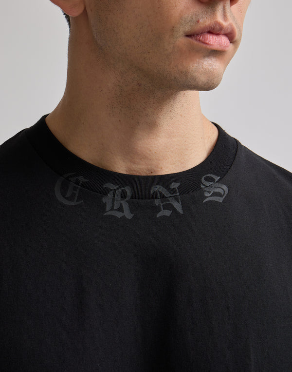 CRONOS BLACK LETTER OVERSIZE T-SHIRT【WHITE】