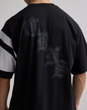 CRONOS BLACK LETTER OVERSIZE T-SHIRT【WHITE】