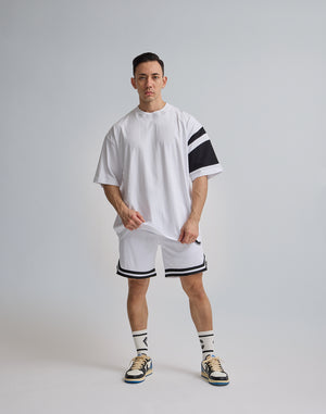 CRONOS BLACK LETTER OVERSIZE T-SHIRT【WHITE】