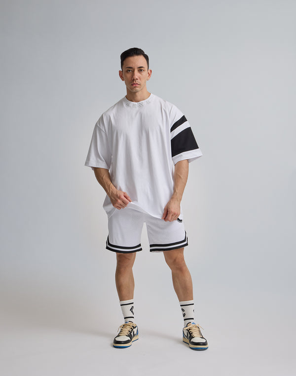 CRONOS BLACK LETTER OVERSIZE T-SHIRT【WHITE】