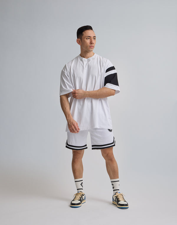 CRONOS BLACK LETTER OVERSIZE T-SHIRT【WHITE】