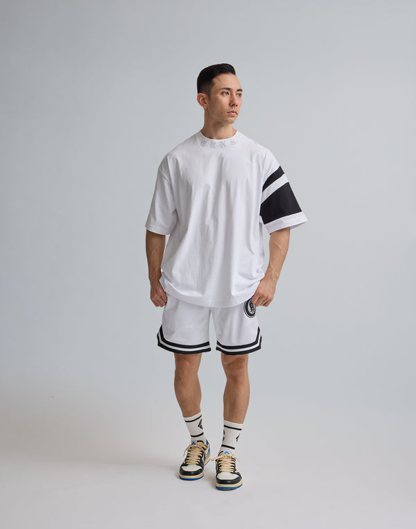 CRONOS BLACK LETTER OVERSIZE T-SHIRT【WHITE】