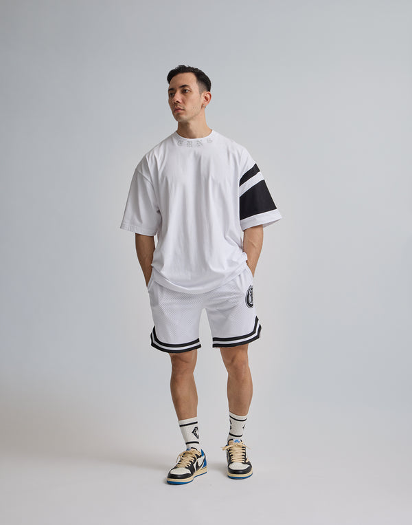 CRONOS BLACK LETTER OVERSIZE T-SHIRT【WHITE】