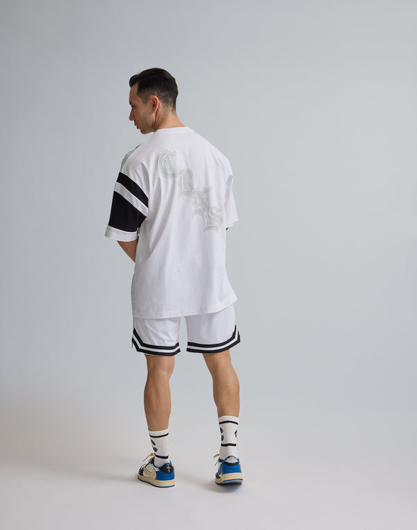 CRONOS BLACK LETTER OVERSIZE T-SHIRT【WHITE】
