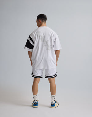 CRONOS BLACK LETTER OVERSIZE T-SHIRT【WHITE】