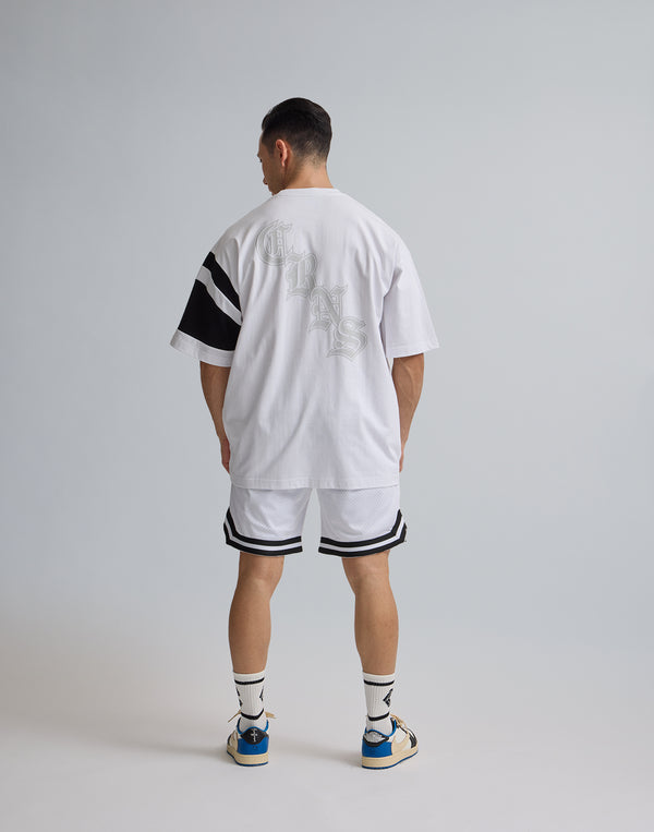 CRONOS BLACK LETTER OVERSIZE T-SHIRT【WHITE】
