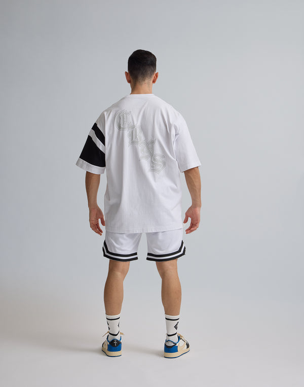 CRONOS BLACK LETTER OVERSIZE T-SHIRT【WHITE】