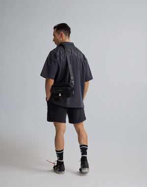 CRONOS  EMBROIDERY BOXLOGO  POLO SHIRT【OFFBLACK】