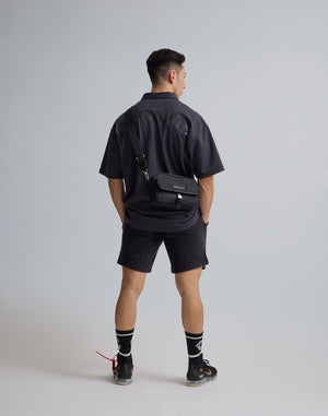 CRONOS  EMBROIDERY BOXLOGO  POLO SHIRT【OFFBLACK】