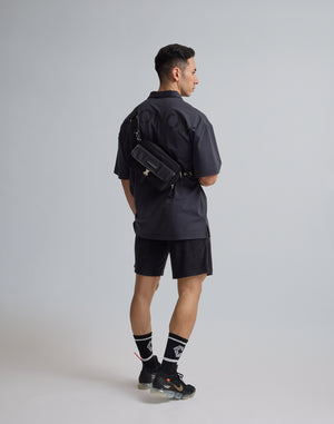 CRONOS  EMBROIDERY BOXLOGO  POLO SHIRT【OFFBLACK】