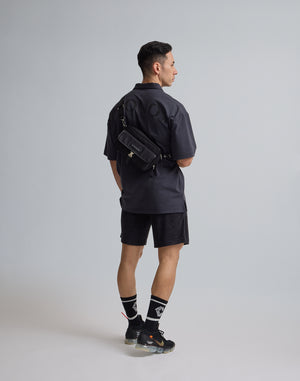 CRONOS  EMBROIDERY BOXLOGO  POLO SHIRT【OFFBLACK】