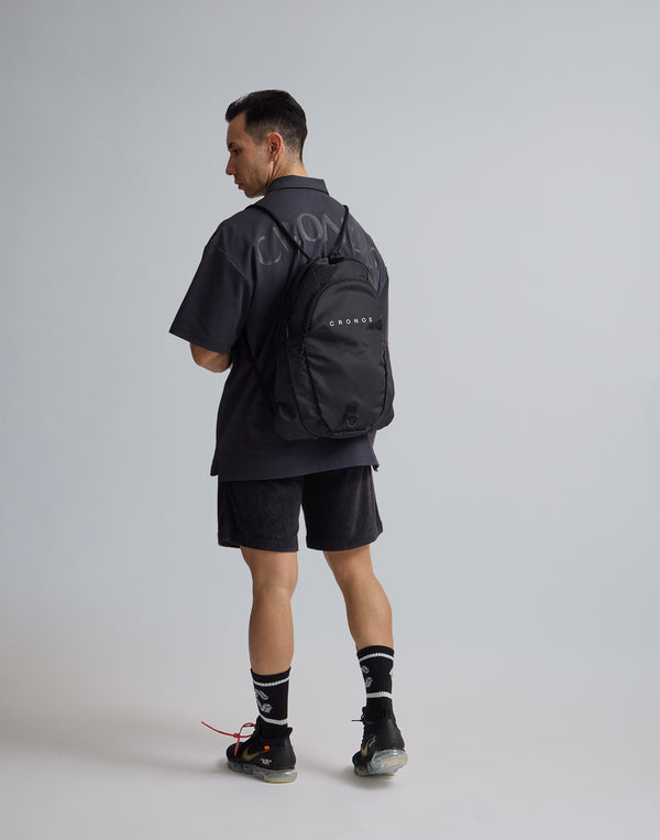 CRONOS  EMBROIDERY BOXLOGO  POLO SHIRT【OFFBLACK】