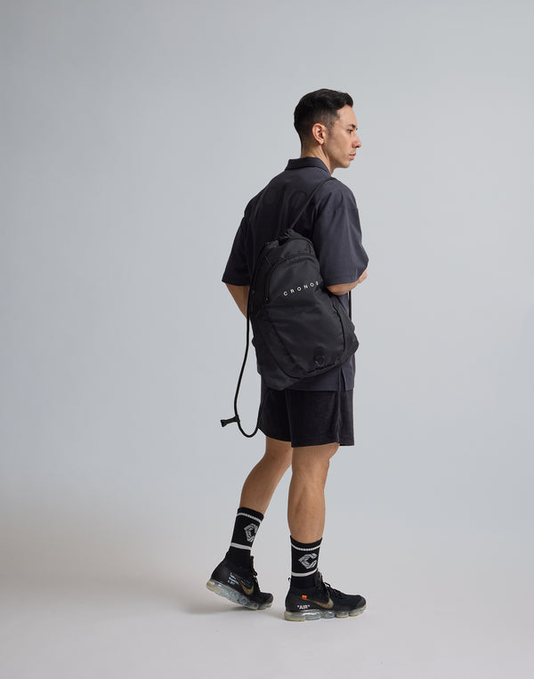 CRONOS  EMBROIDERY BOXLOGO  POLO SHIRT【OFFBLACK】