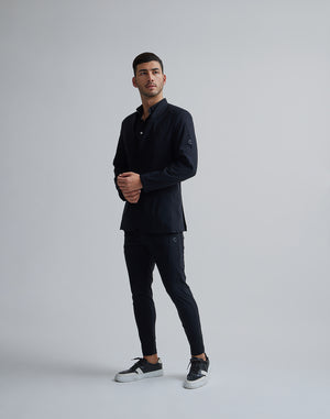 CRONOS BLACK PIN TUCK STRETCH PANTS