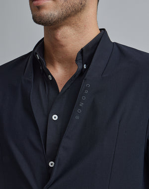 CRONOS BLACK COLLARLESS STRETCH JACKET