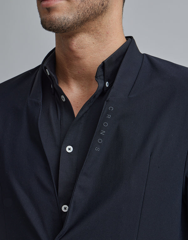 CRONOS BLACK COLLARLESS STRETCH JACKET