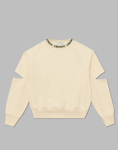 CRONOS WOMEN CUT OUT SWEAT【CREAM】