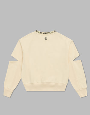 CRONOS WOMEN CUT OUT SWEAT【CREAM】
