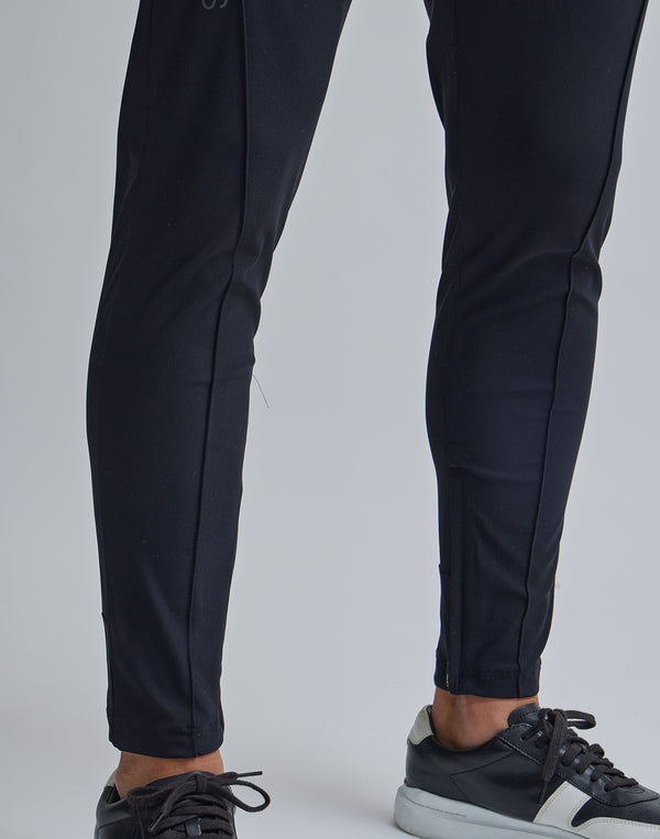 CRONOS BLACK PIN TUCK STRETCH PANTS