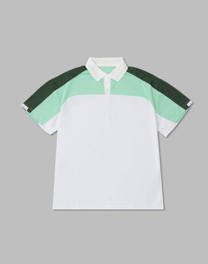 CRONOS BLACK Contrast polo shirt【WHITE】