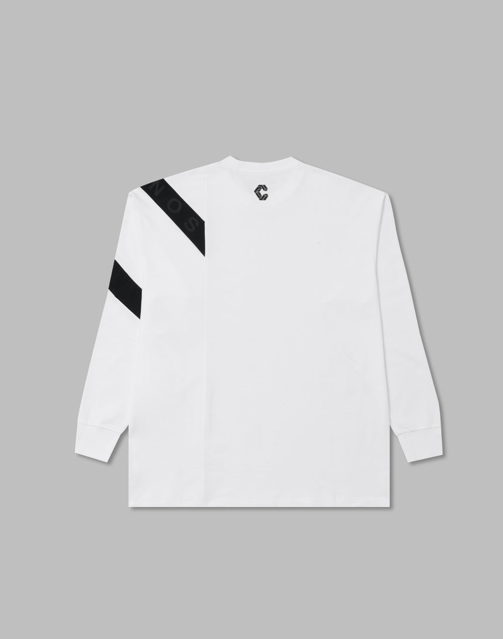 CRONOS ダイアゴナルラインパネルロングスリーブ【WHITE】