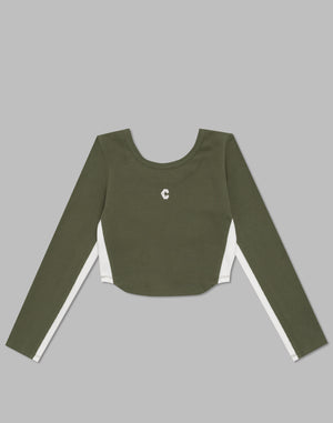 CRONOS WOMEN 2WAY LONG SLEEVE【KHAKI】