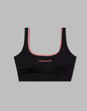 CRONOS WOMEN BACK CROSS BRA【BLACK×PINK】