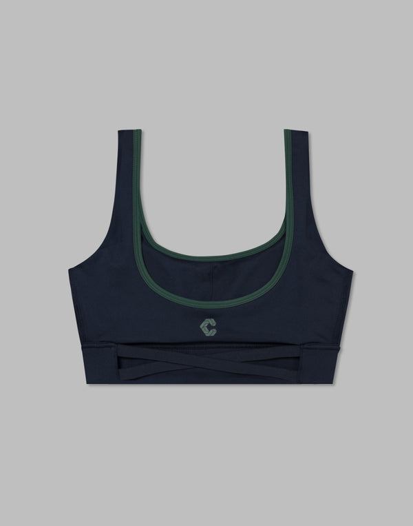 CRONOS WOMEN BACK CROSS BRA【NAVY】