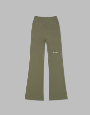 CRONOS WOMEN FLARE LEGGINGS【KHAKI】