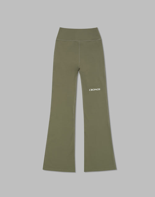 CRONOS WOMEN FLARE LEGGINGS【KHAKI】