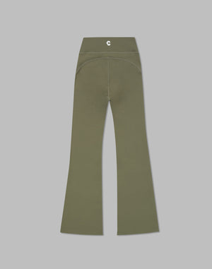 CRONOS WOMEN FLARE LEGGINGS【KHAKI】
