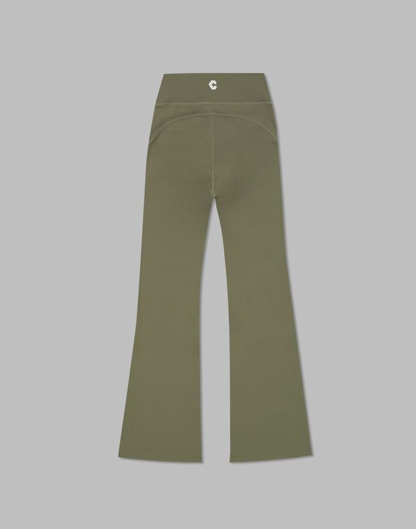 CRONOS WOMEN FLARE LEGGINGS【KHAKI】