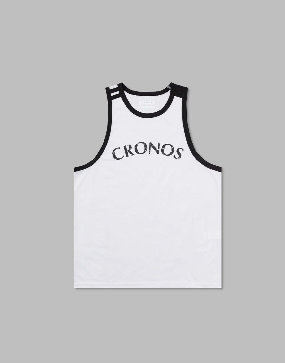 CRONOS ONE SIDE DOUBLE STRIPES TANKTOP【WHITE】