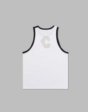 CRONOS ONE SIDE DOUBLE STRIPES TANKTOP【WHITE】