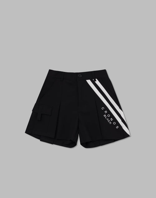 CRONOS BLACK STRIPED SHORTS【BLACK】