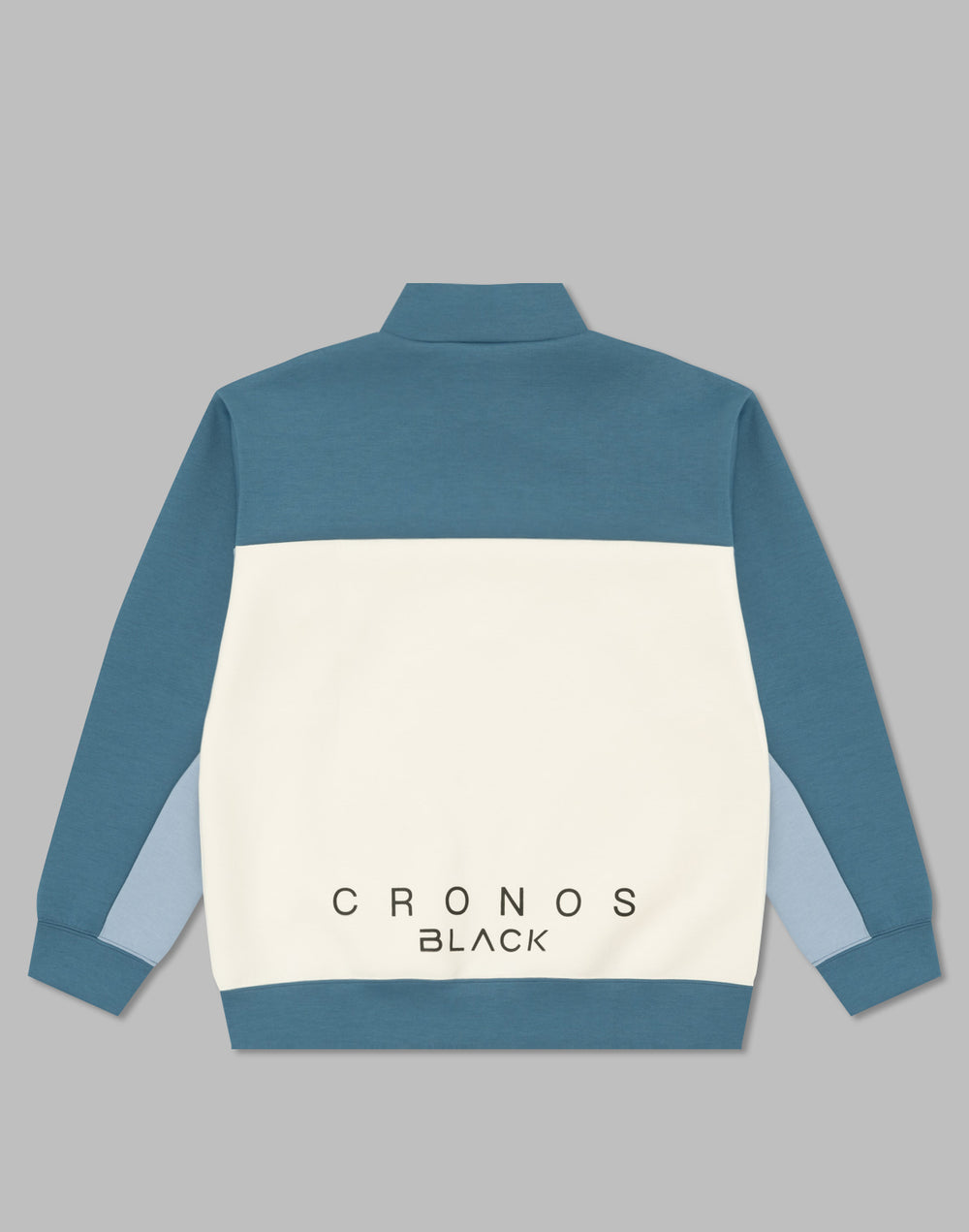 CRONOS BLACK COLOR-BLOCK DESIGN HALF-ZIP【WHITE】