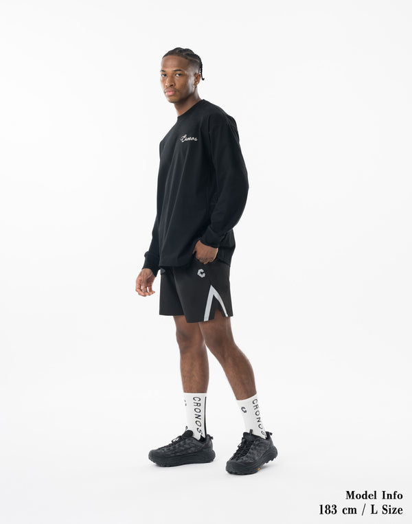 CRONOS SCRIPT SIDE L/S TEE 【BLACK】
