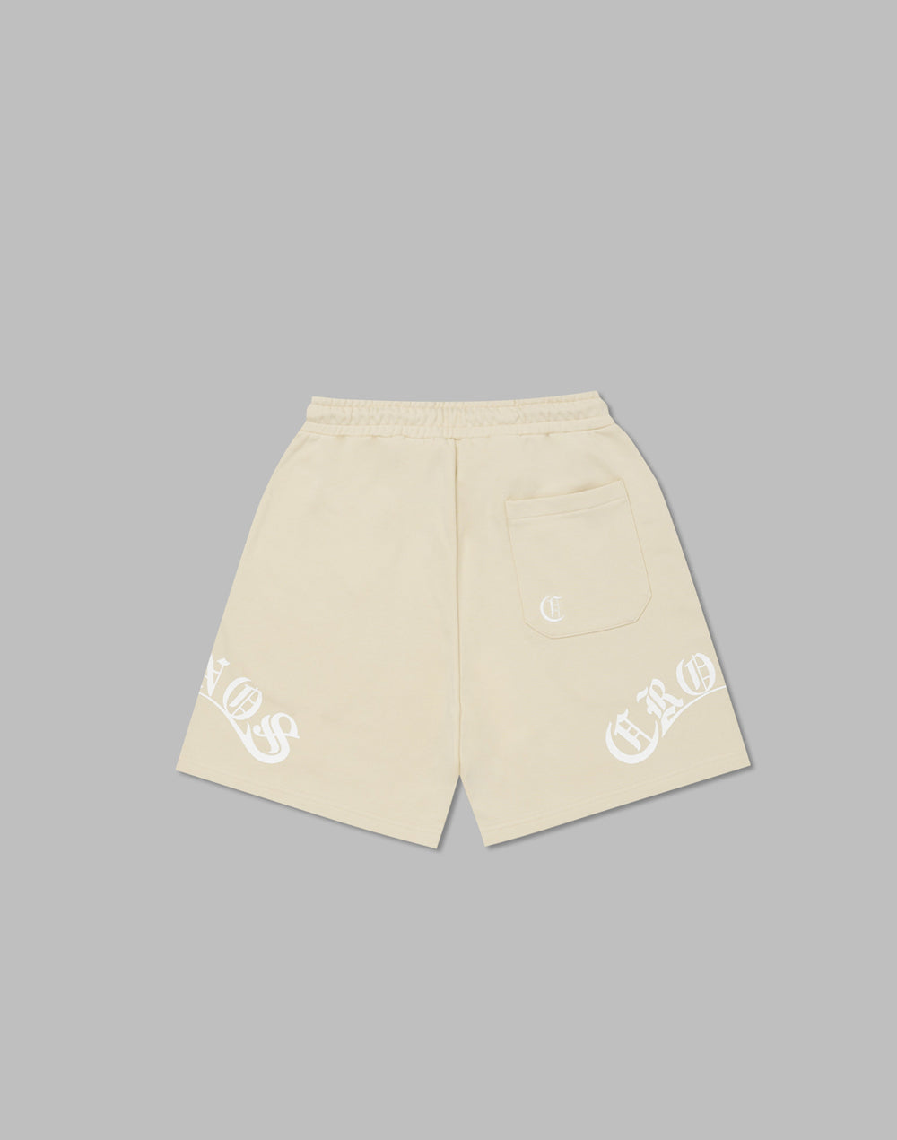 クロノス ブラックレター フォント スウェットショーツ【クリーム】